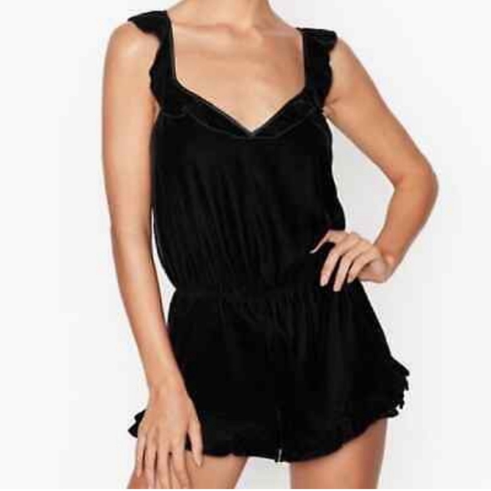 Black velour Victoria’s Secret romper
